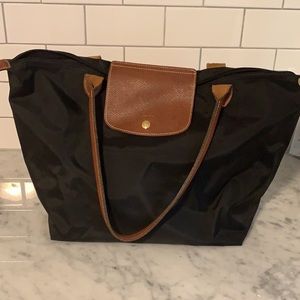 Black Longchamp Le Pliage Tote